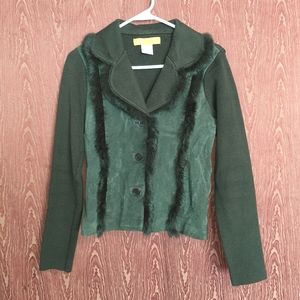 CYNTHIAS CYNTHIAS STEFFE SUEDE AND RABBIT WOMEN'S JACKET SIZE S